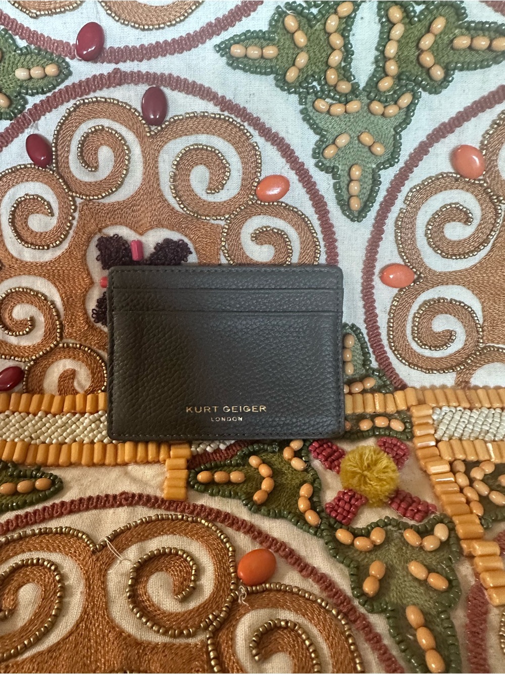 Kurt Geiger Leather Grey Card Holder Wallet